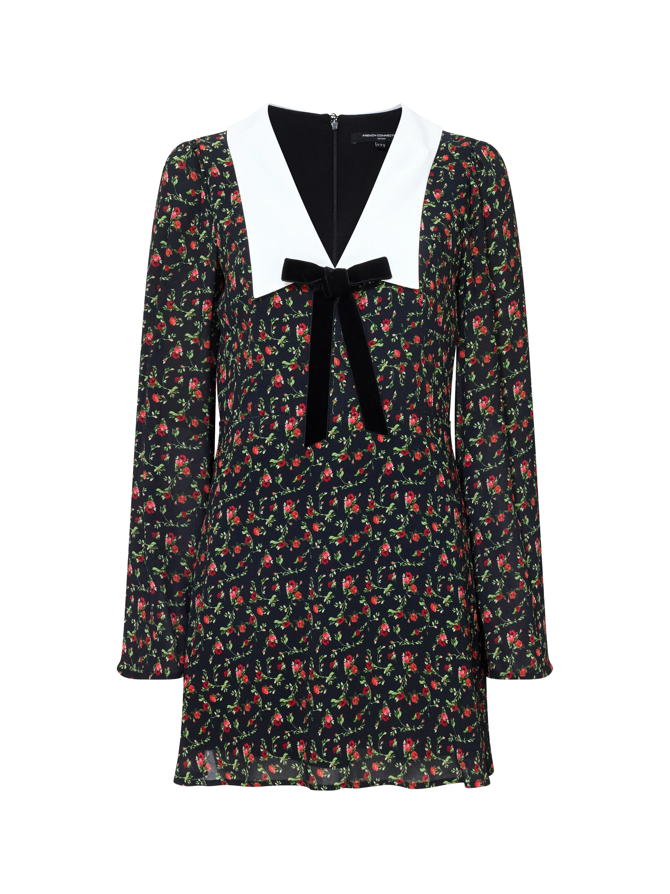 Yasmin Crepe Collar Long Sleeve Mini Dress - Image 6