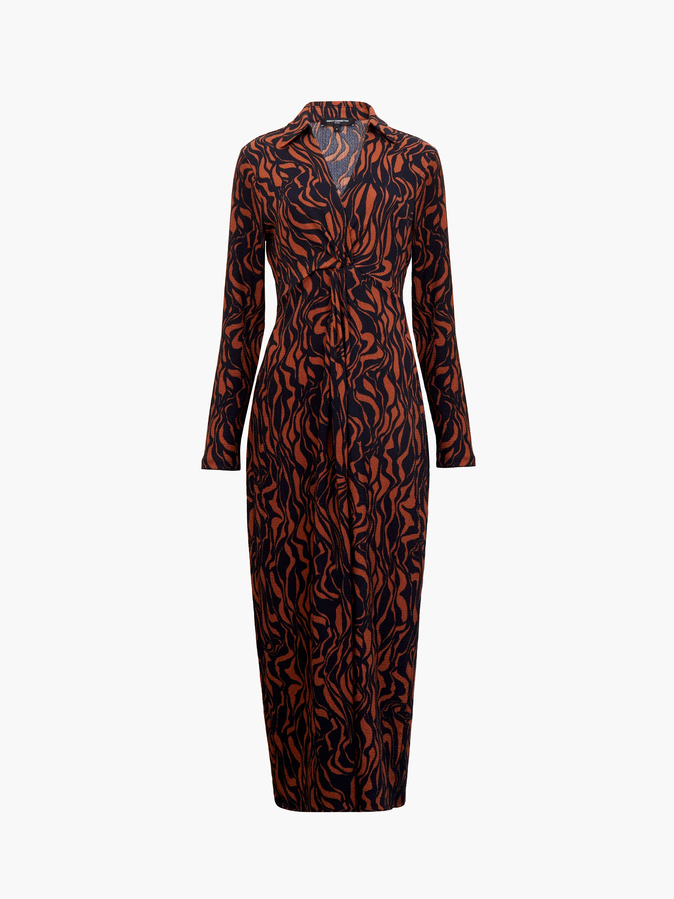 Zaria Textured Abstract Print Long Sleeve Dress - Image 7